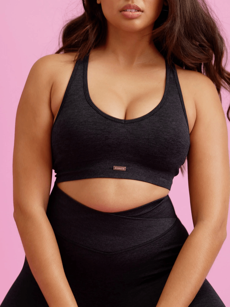 Ryderwear Focus Seamless Sports Bh - Sort Meleret