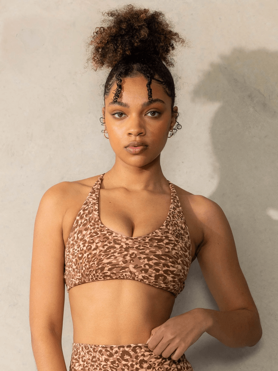 Ryderwear Empower Sports Crop - Mocha Leopard