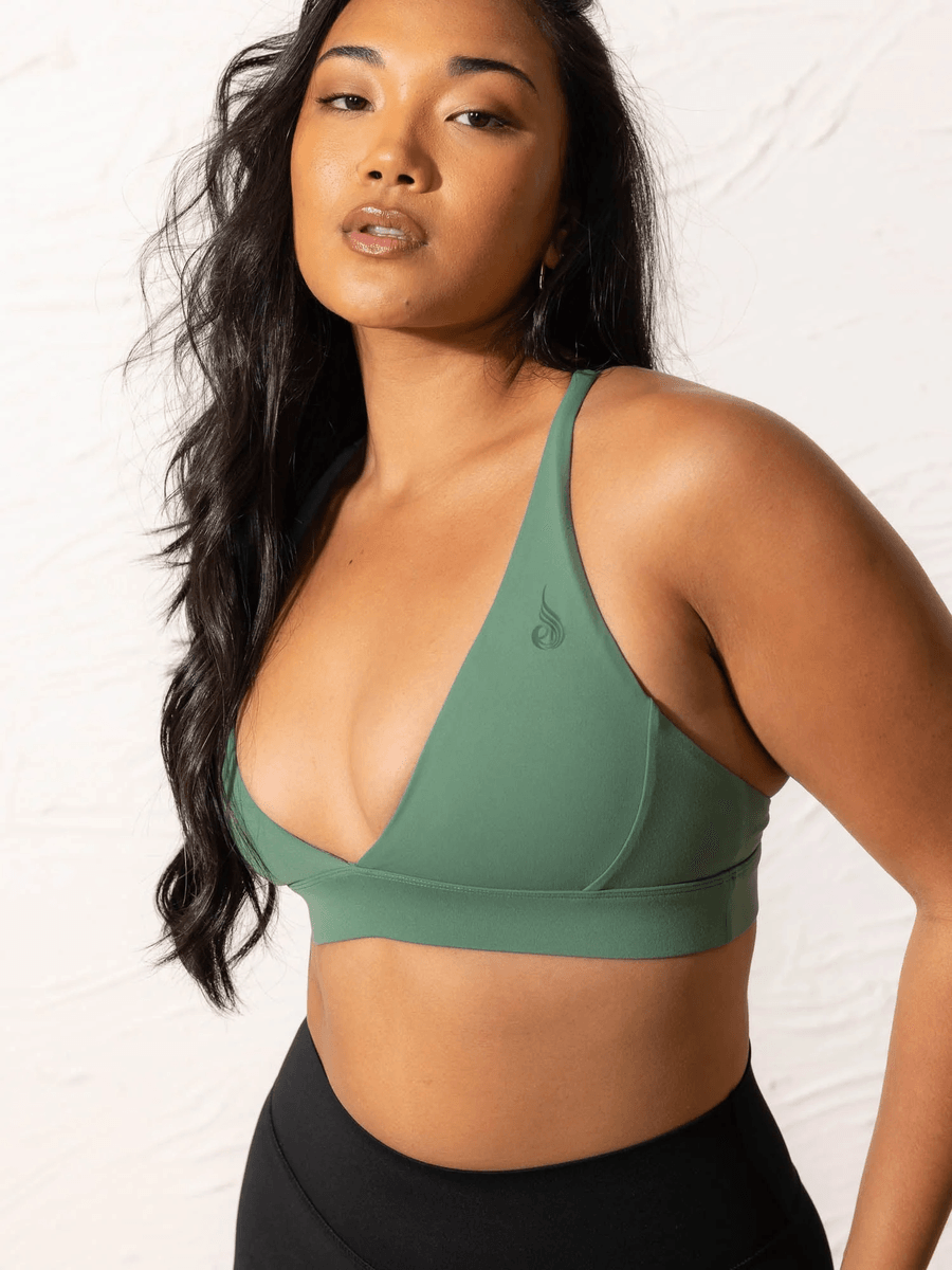 Ryderwear NKD Low Neck Sports Bra - Forest Green