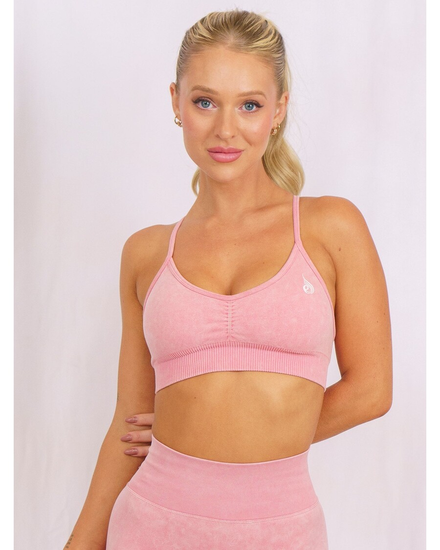 Ryderwear Stonewash Seamless Sports Bra - Coral Stonewash