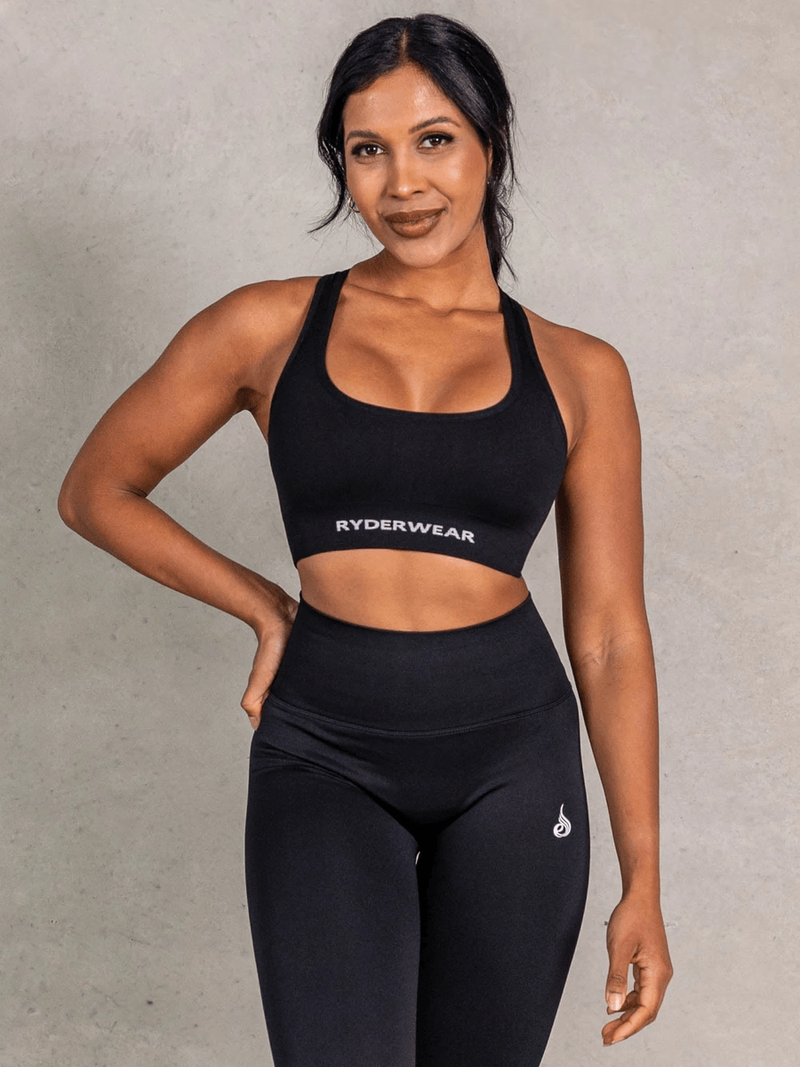 Ryderwear NRG Seamless Scoop Neck Sports Bra - Black