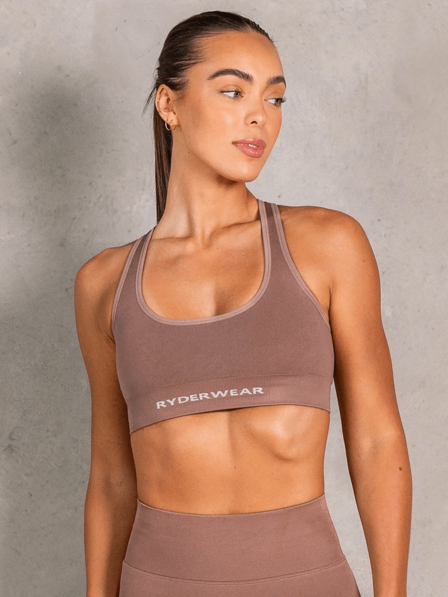 Ryderwear NRG Seamless Scoop Neck Sports Bra - Almond