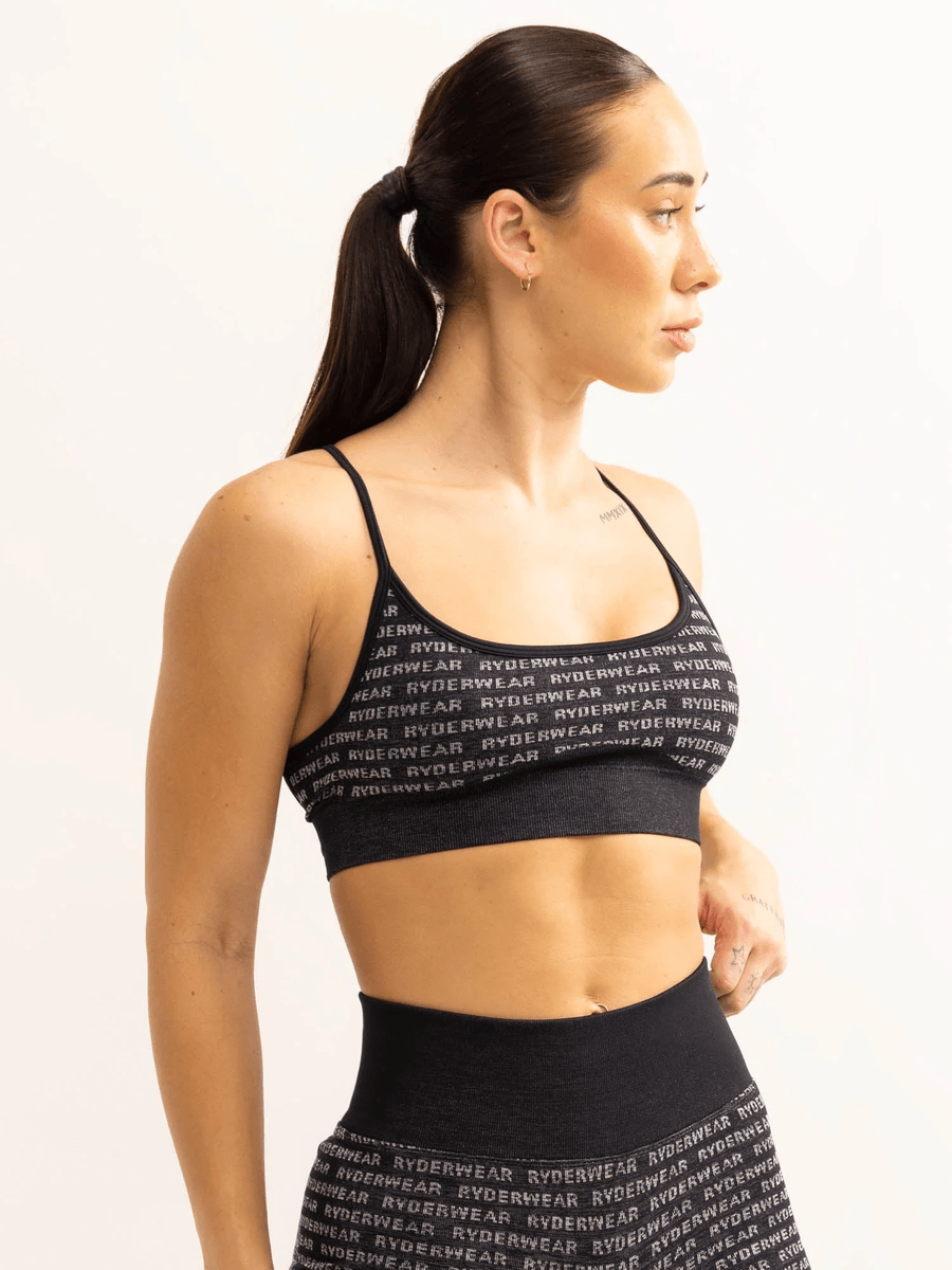 Ryderwear Logo Lux Seamless Sports Bra - Black