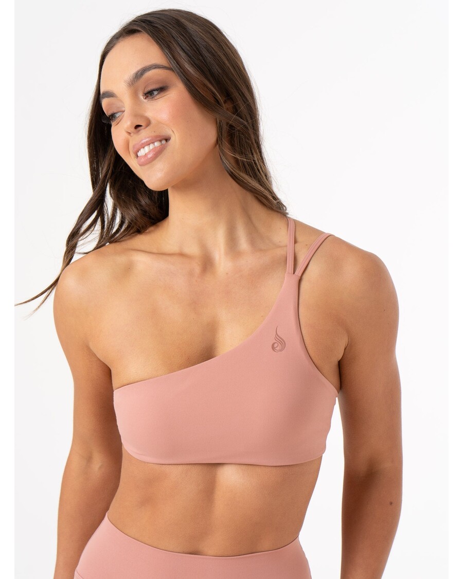 Ryderwear NKD One Shoulder Sports Bra - Dusty Pink