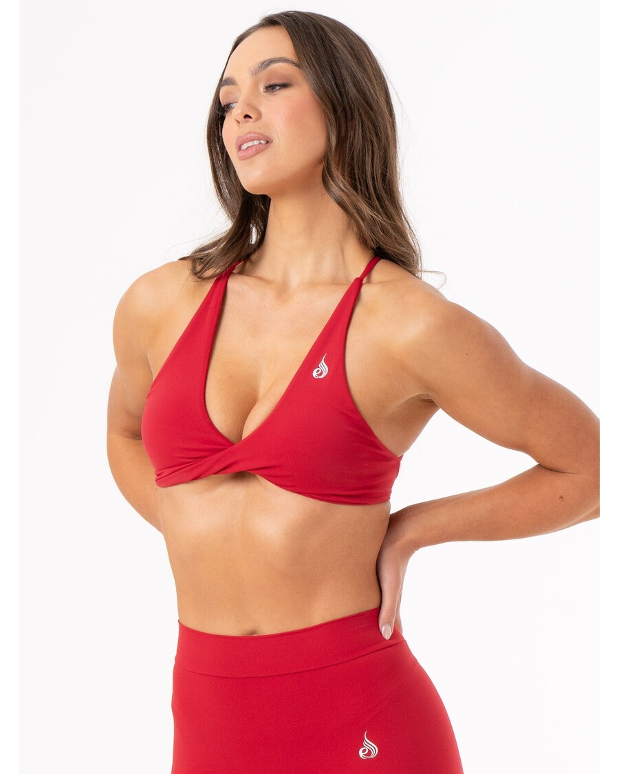 športni Nedrček Ryderwear Nkd Twist - češnjevo Rdeč