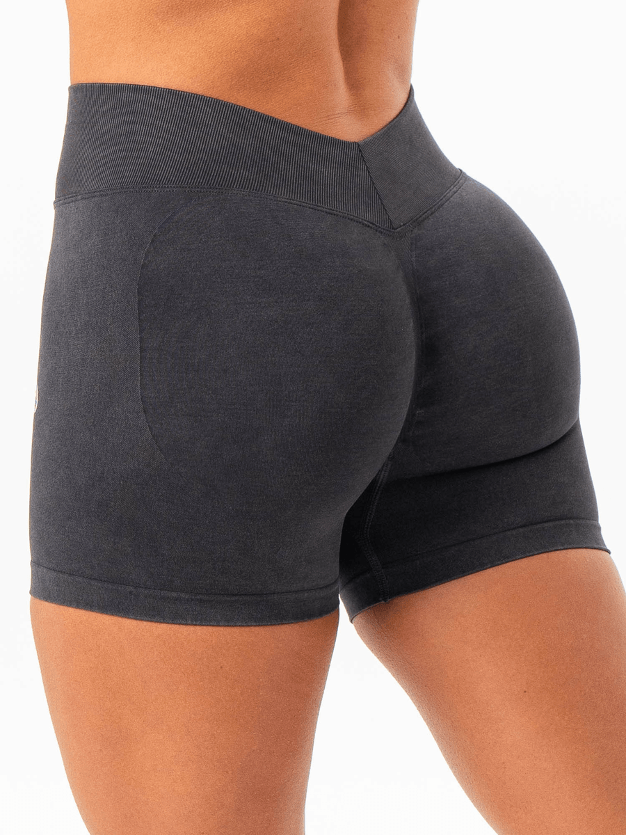 Ryderwear Stonewash Seamless V Back Shorts - Black