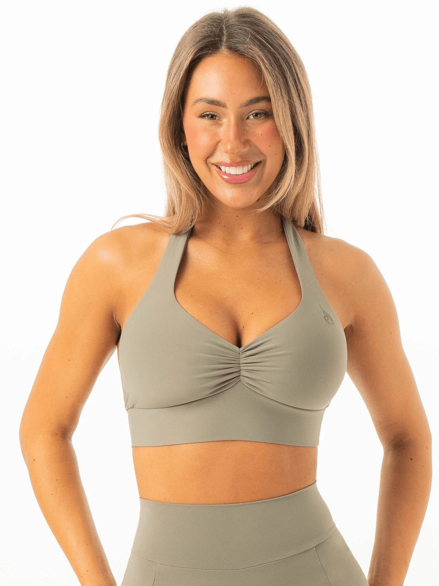 Ryderwear NKD Scrunch Halter Bra - Khaki