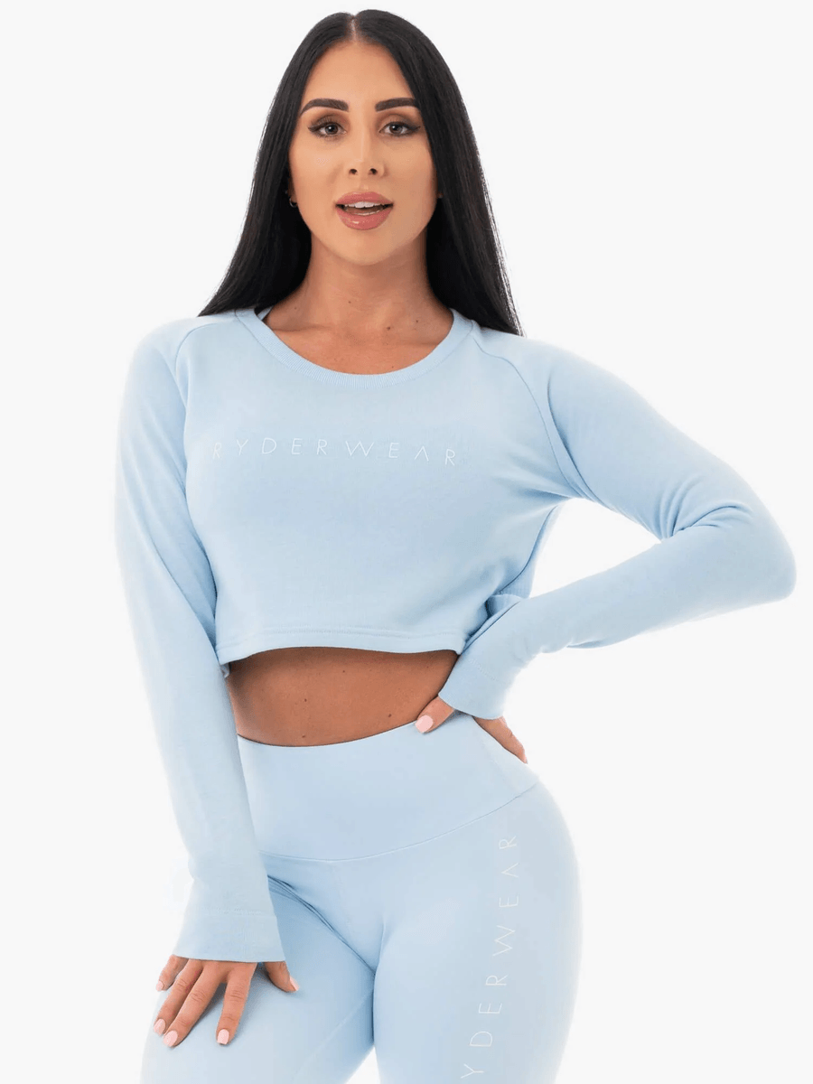 Ryderwear Staples Cropped Sweater - Sky Blue