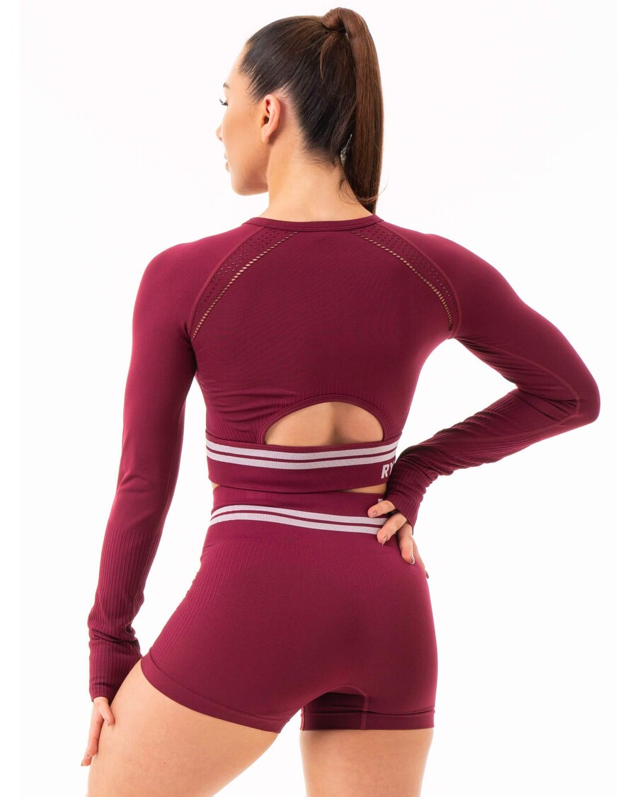 Ryderwear Freestyle μακρυμάνικο χωρίς ραφές - μπορντό