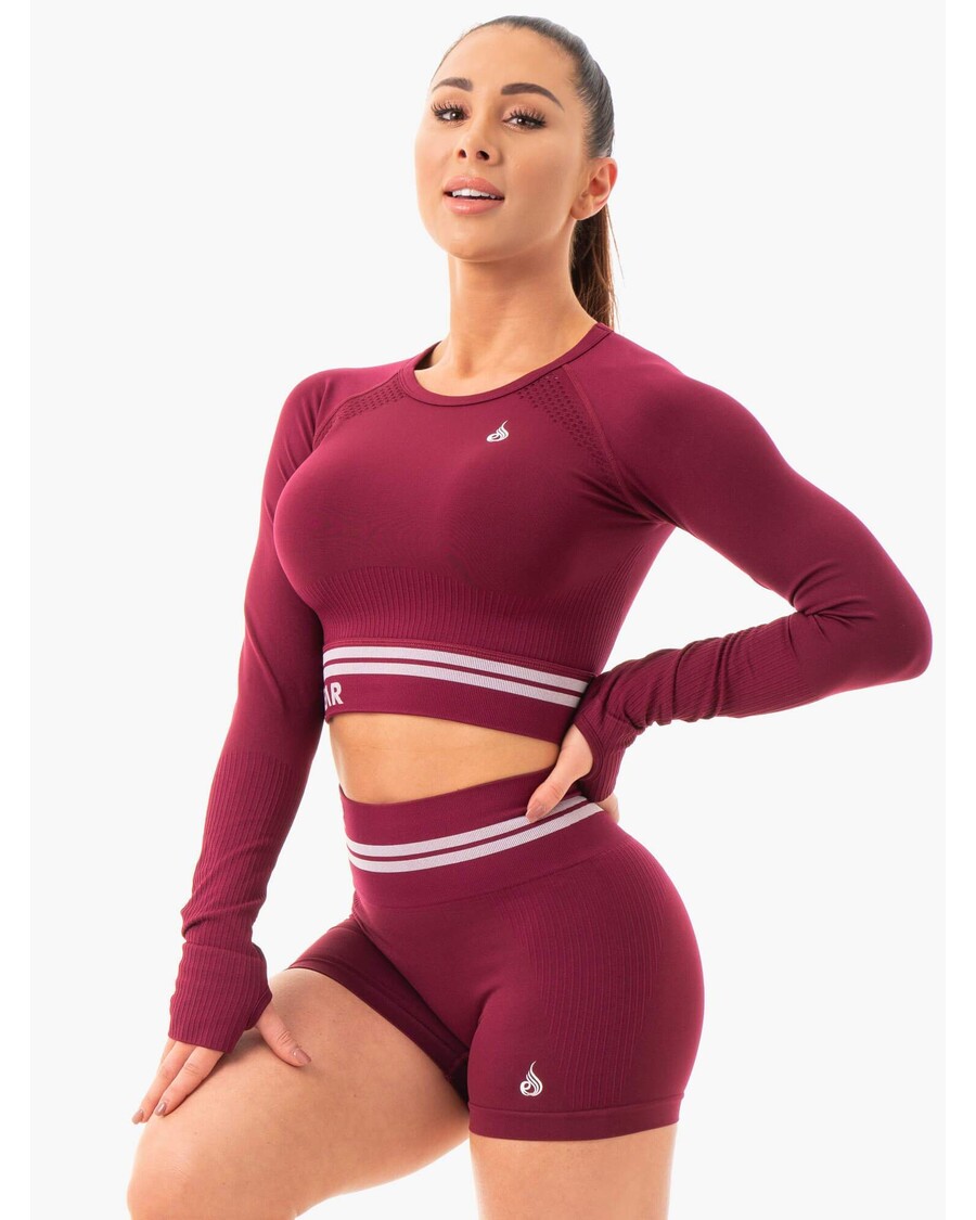 Ryderwear Freestyle μακρυμάνικο χωρίς ραφές - μπορντό