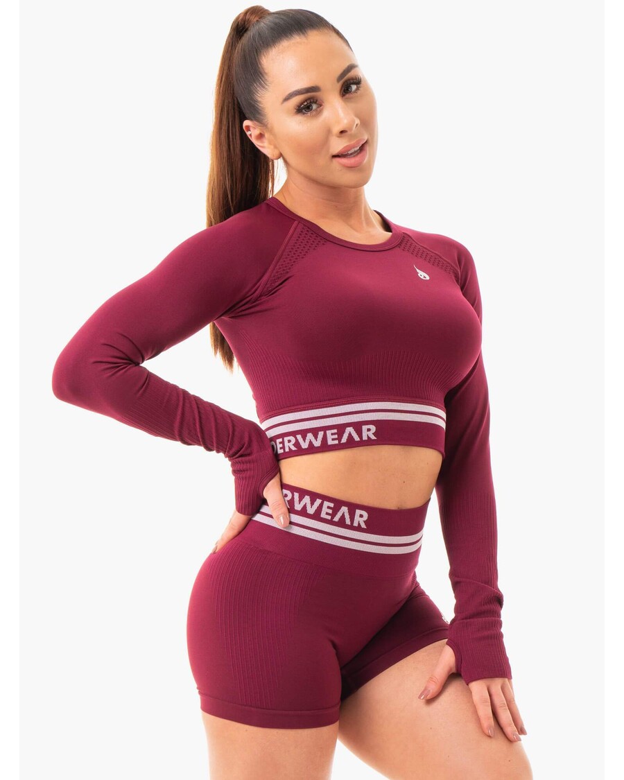 Ryderwear Freestyle μακρυμάνικο χωρίς ραφές - μπορντό