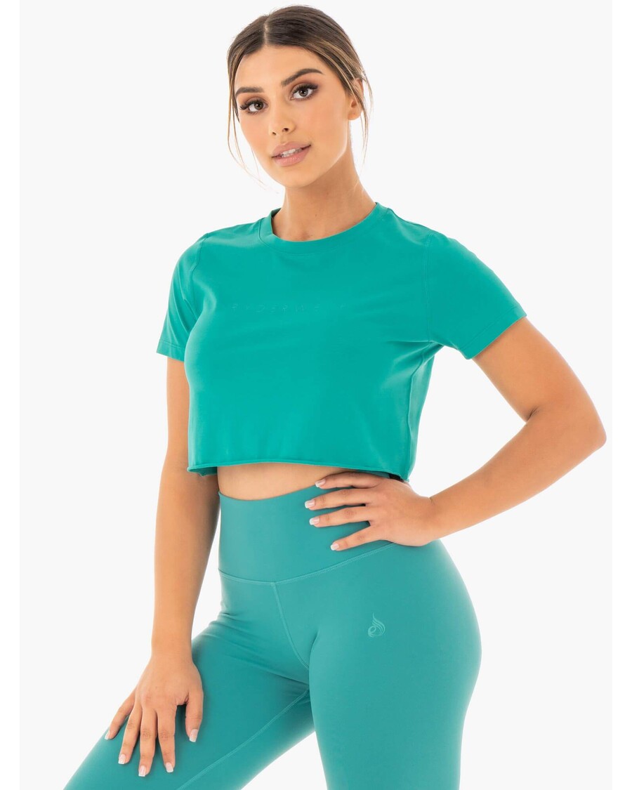 Kaos Cropped Motion Ryderwear - Teal