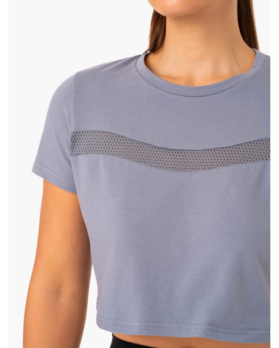 Ryderwear Hybrid Mesh Tee - Steel Blue