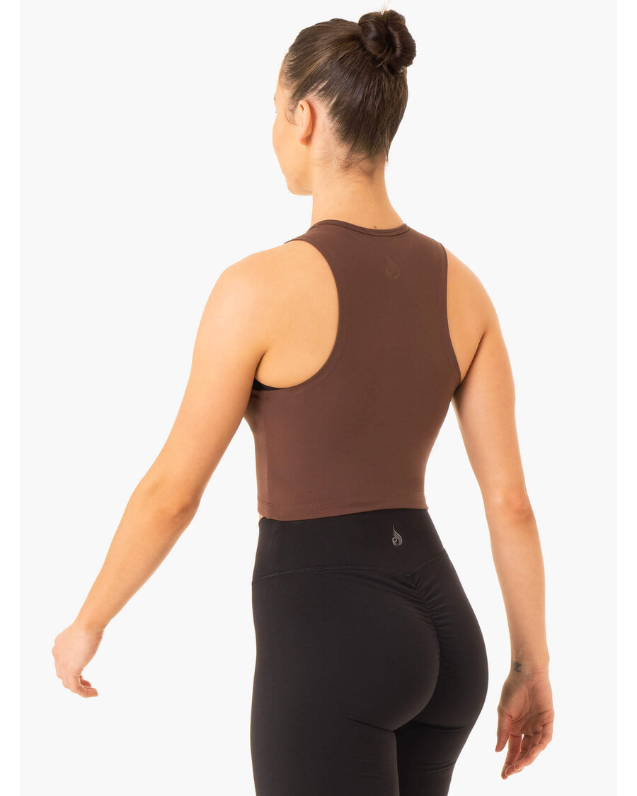 Ryderwear Embody Zip Up Crop - Chocolate