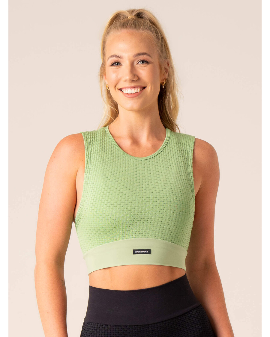 Ryderwear Honeycomb Seamless Tank - Sage