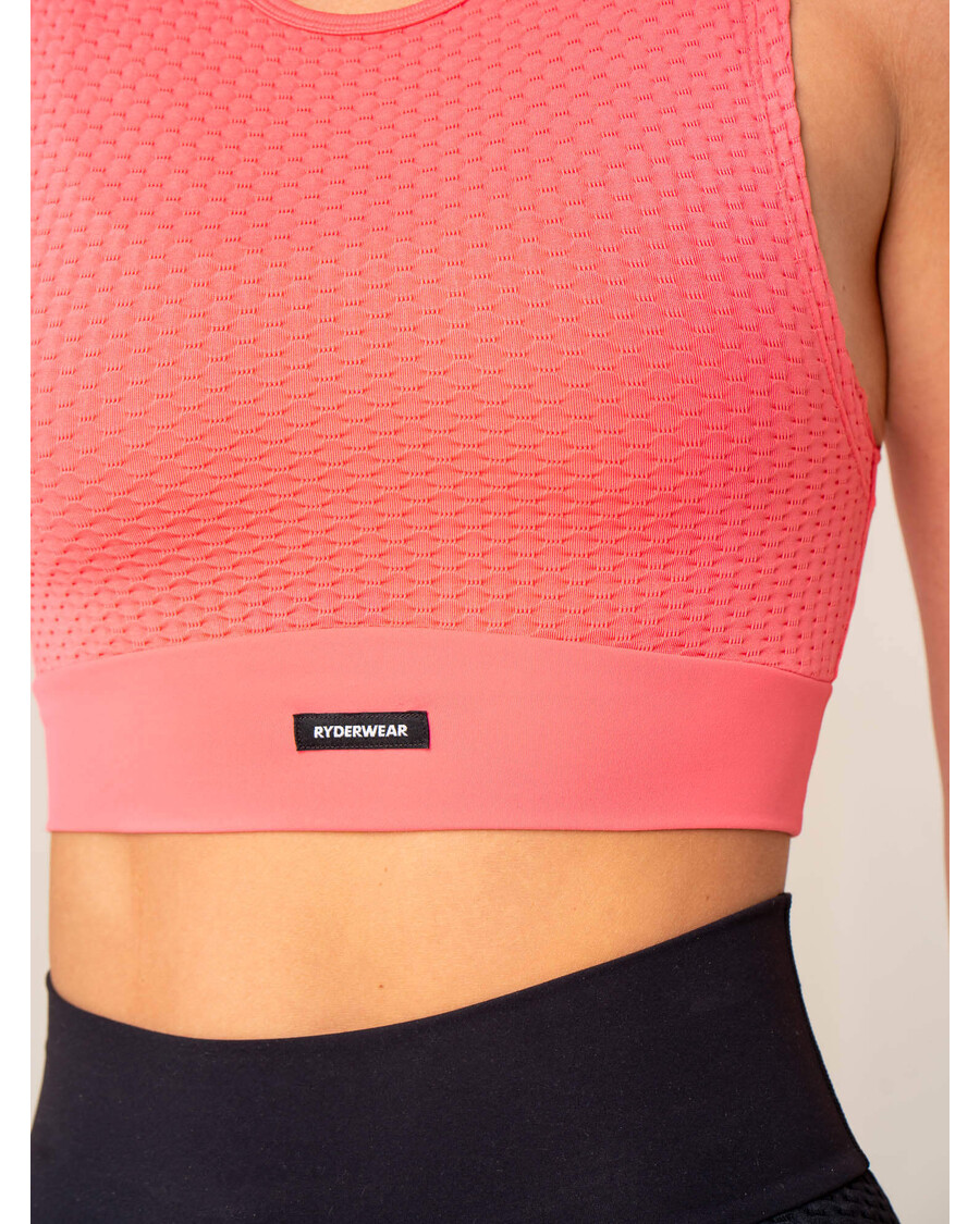 Tangki Mulus Ryderwear Honeycomb - Merah Muda Koral