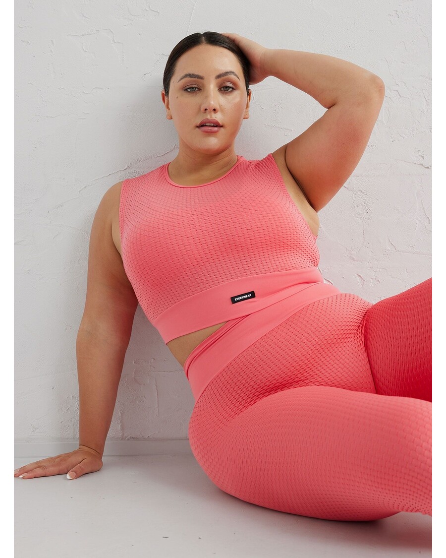 Ryderwear Honeycomb Seamless Tank - Coral Pink