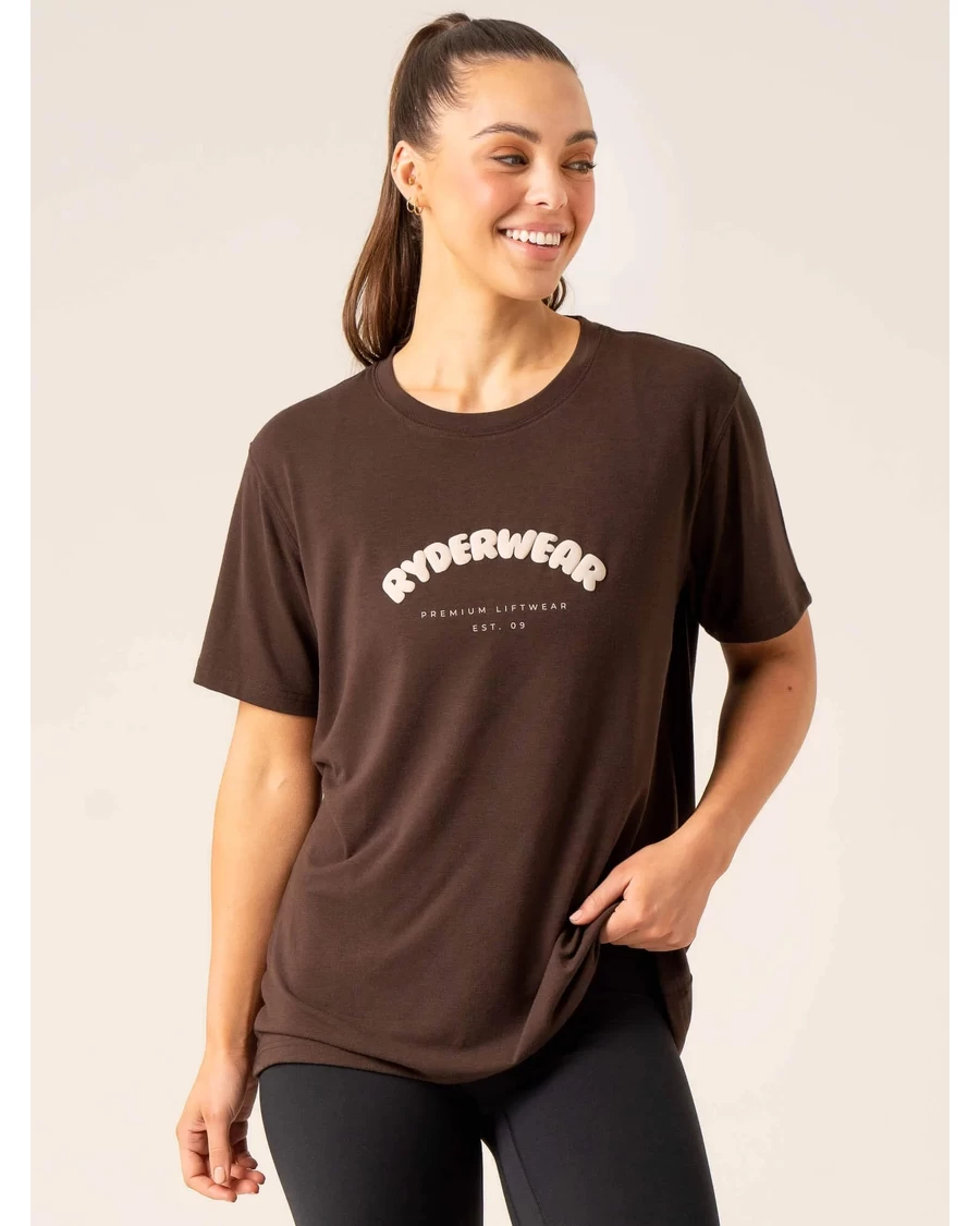 Ryderwear Off Side Longline T-Shirt - Chocolate