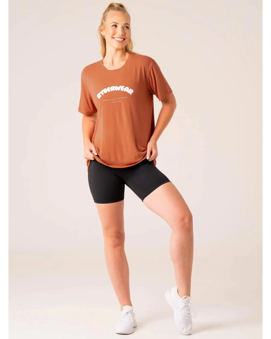 Ryderwear Off Side Longline T-Shirt - Mocha