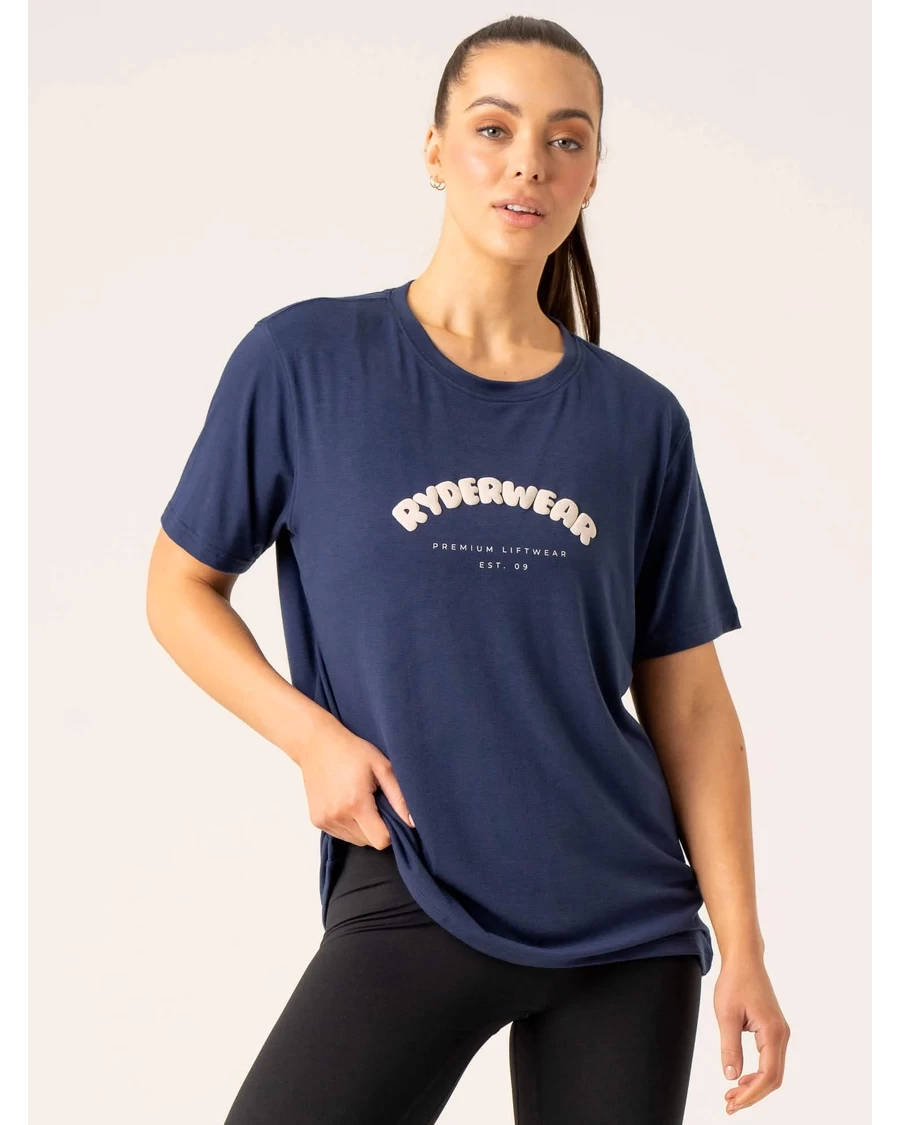Ryderwear Off Side Longline T-Shirt - Navy