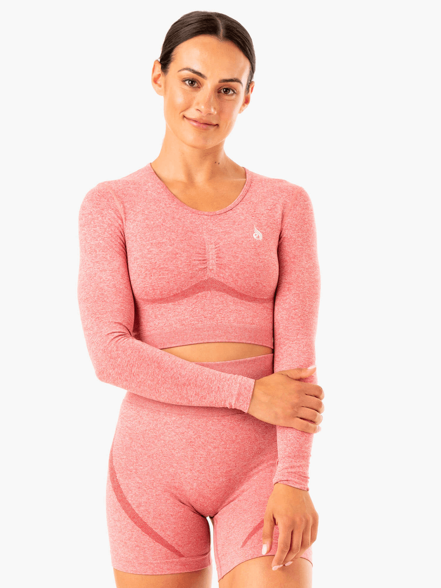 Ryderwear Staples Seamless Long Sleeve Top - Pink Marl