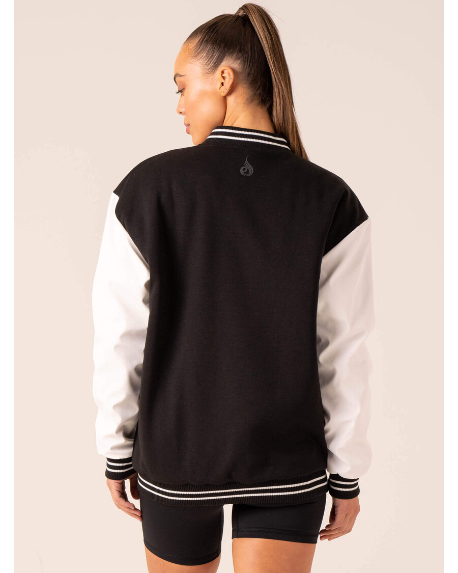 Ryderwear Varsity Bomber Jacket - Black/Vanilla