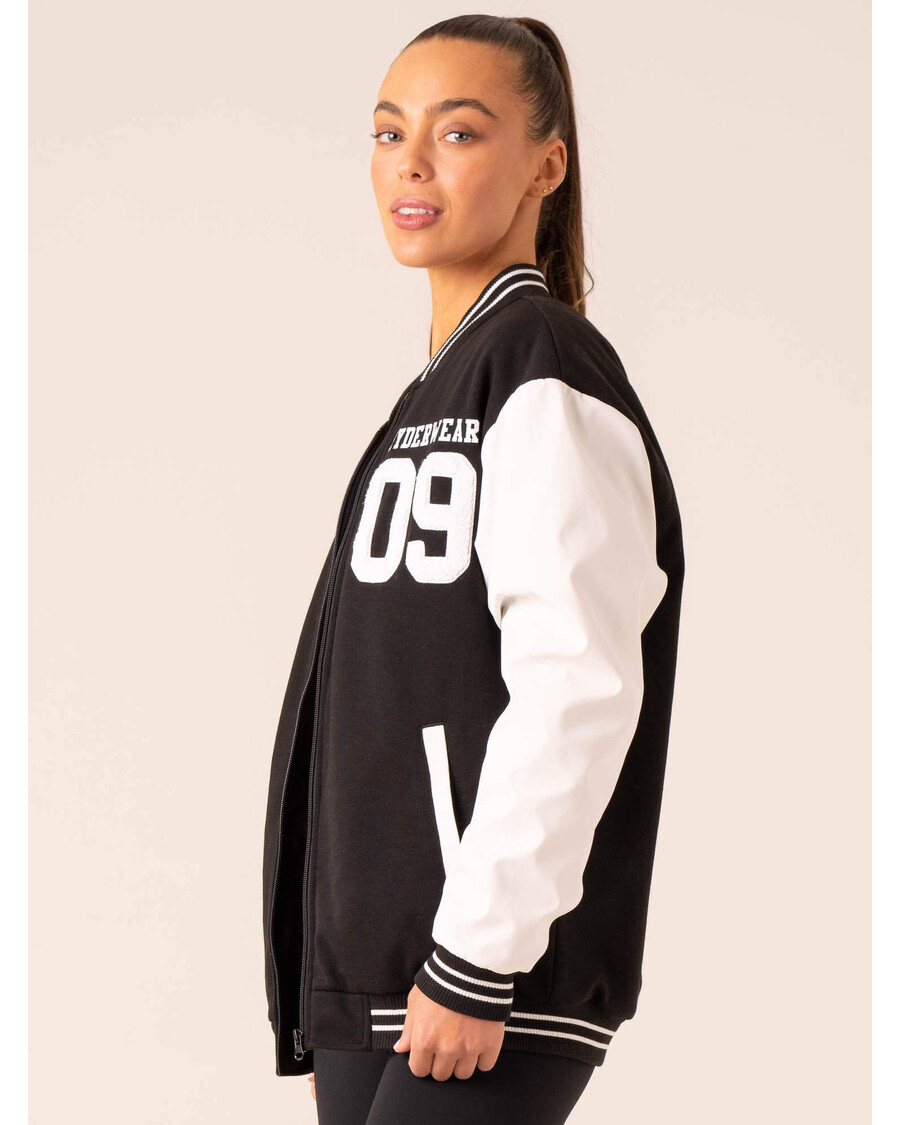 Ryderwear Varsity Bomber Jacket - Black/Vanilla