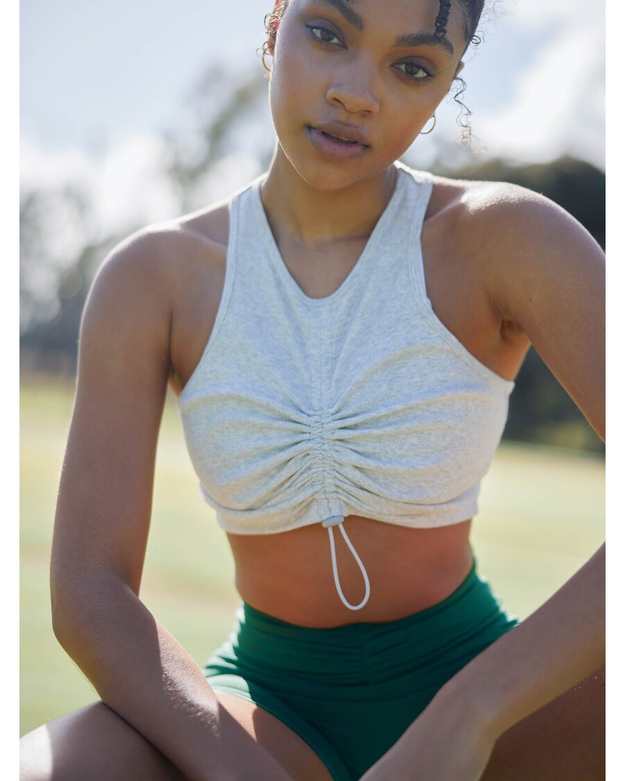 Ryderwear Tempo Rib Tank - Snow Grey Marl