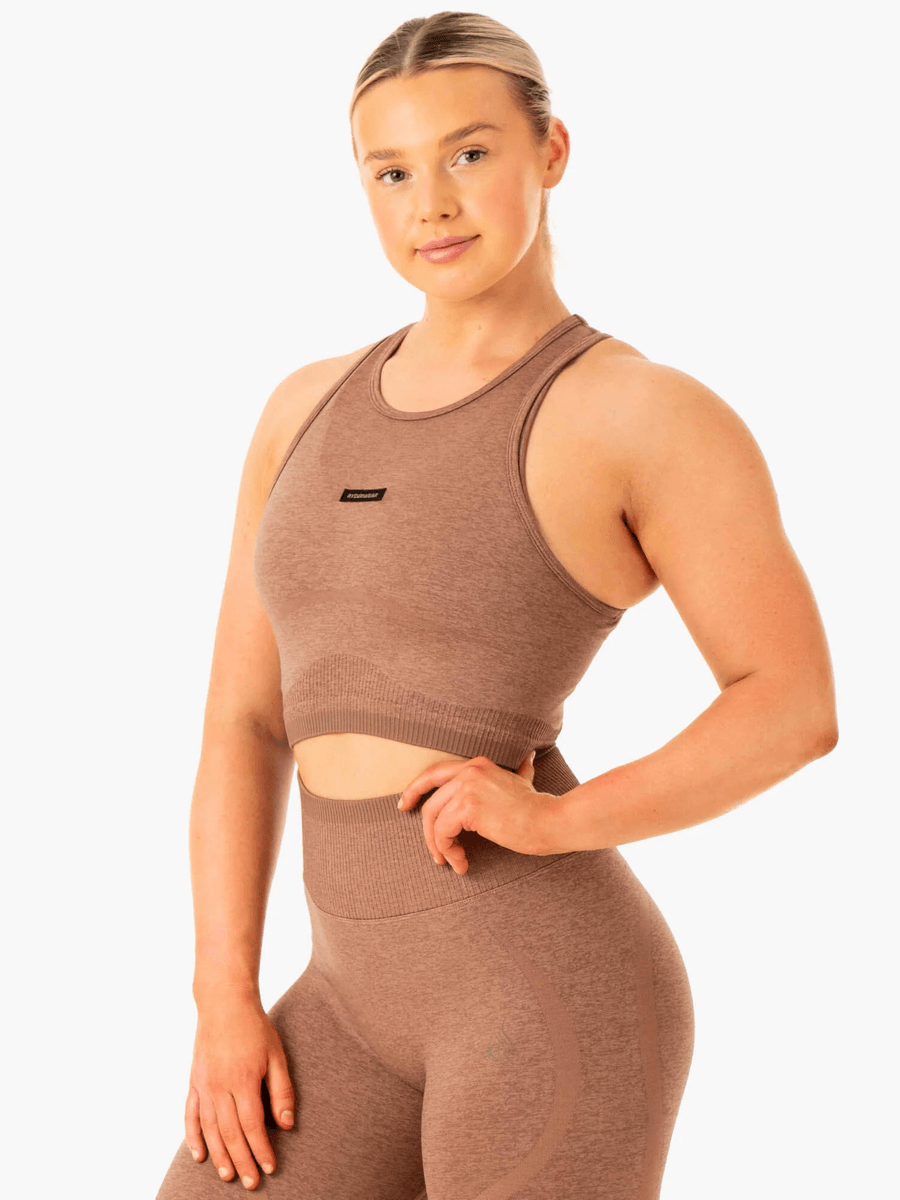 Ryderwear Excel Seamless Tank - Mocha Marl