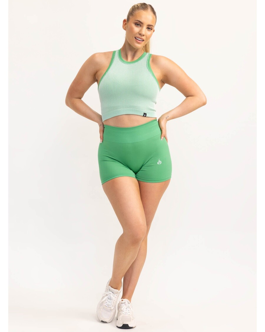 Ryderwear Lift 2.0 Rib Seamless Tank - Apple Green/White