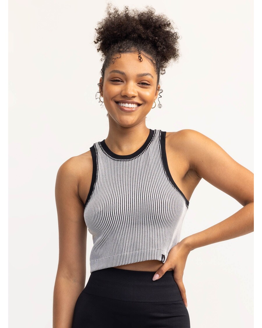 Ryderwear Lift 2.0 Rib Seamless Tank - Black/White