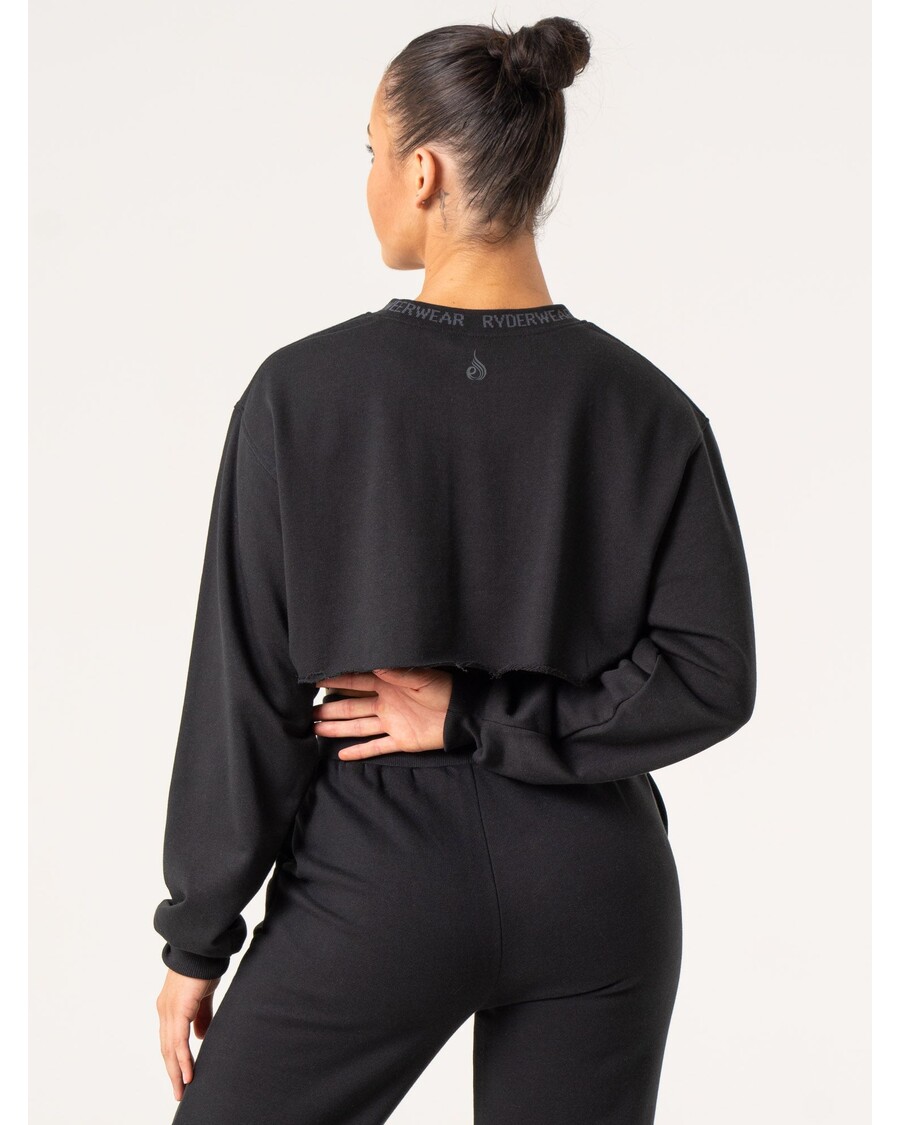 Ryderwear Apgriezts Džemperis - Melns