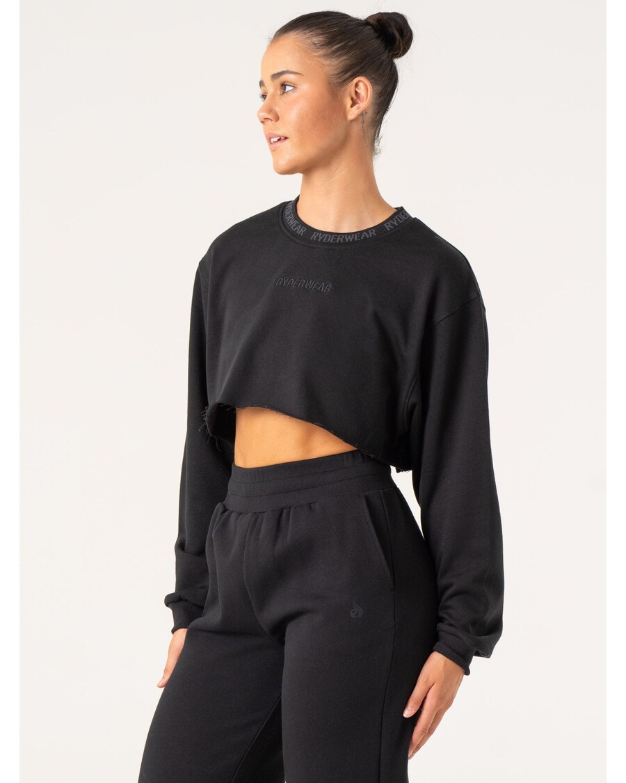 Ryderwear Apgriezts Džemperis - Melns