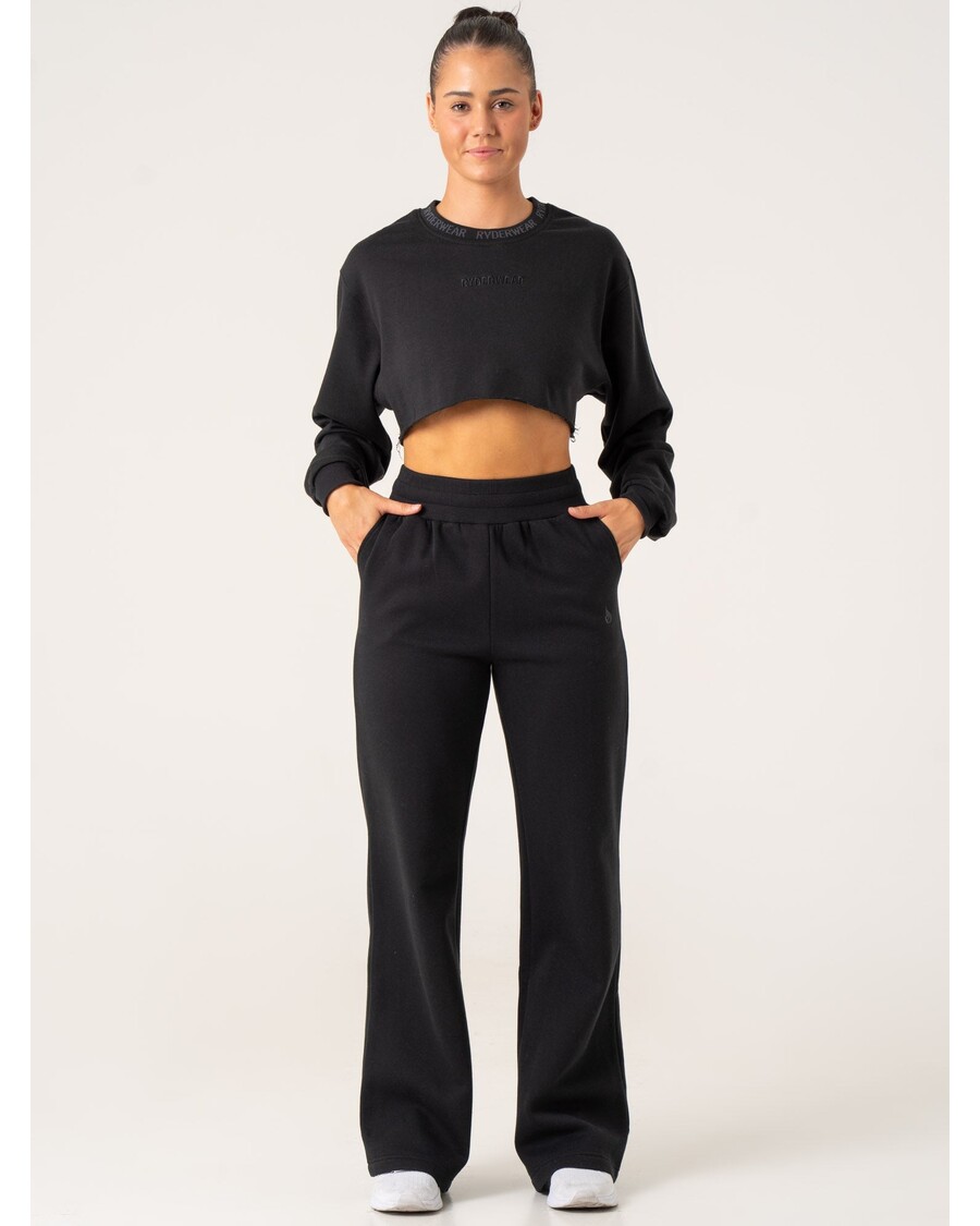 Ryderwear Apgriezts Džemperis - Melns