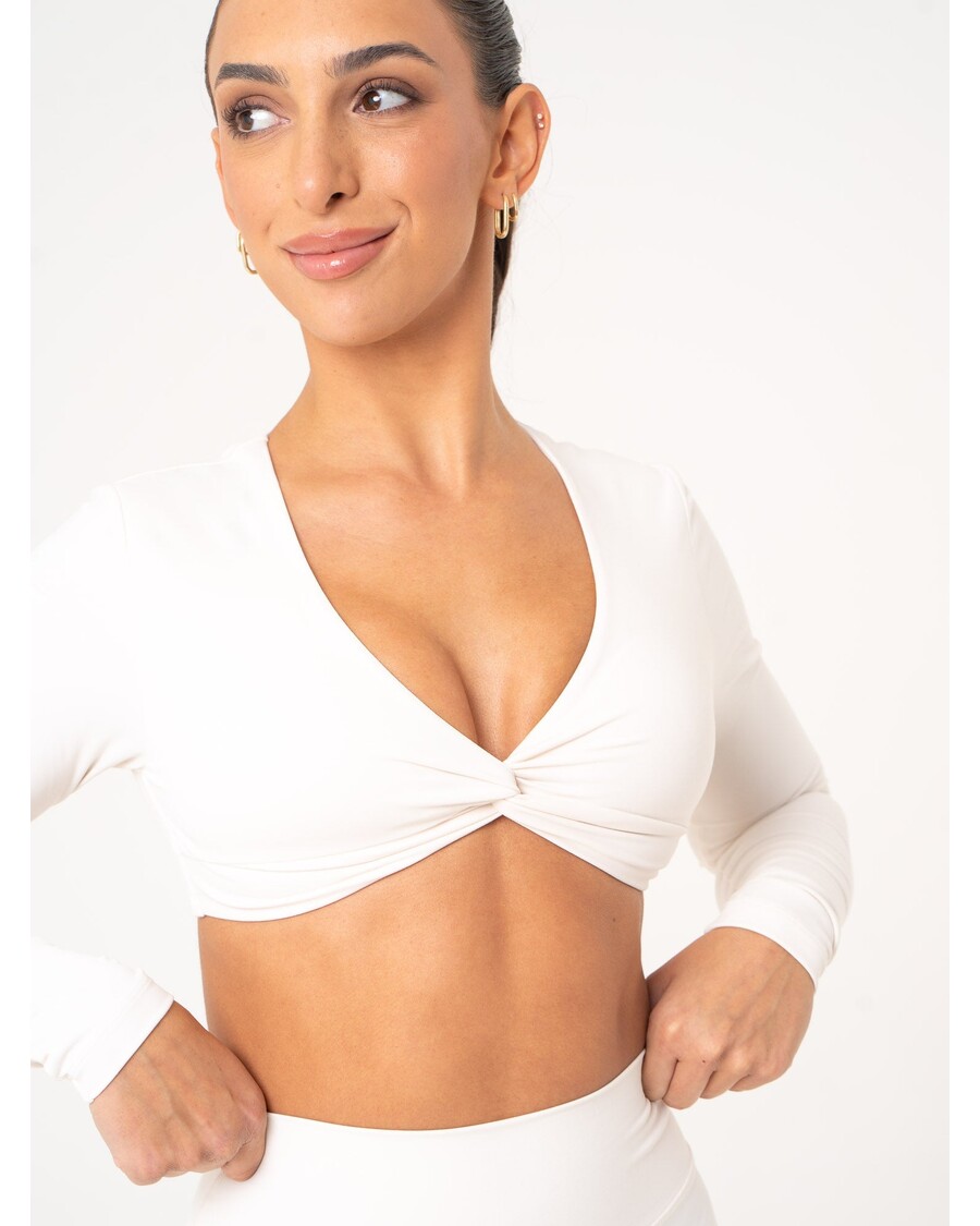 Ryderwear NKD Knot Long Sleeve Top - Off White