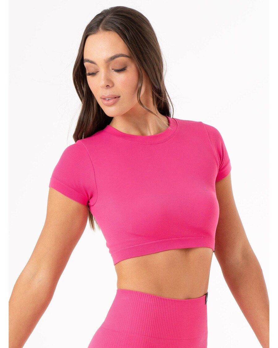 Ryderwear Rib Seamless T-Shirt - Hot Pink