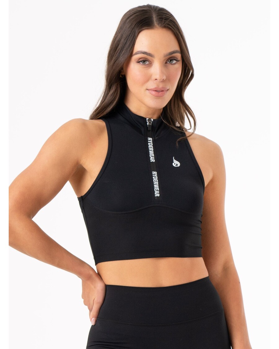Ryderwear NKD 1/2 Zip Tank - Black