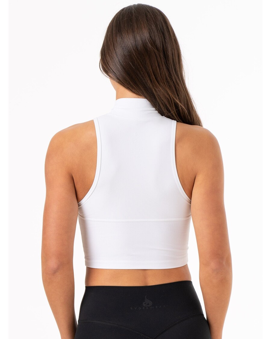 Ryderwear NKD 1/2 Zip Tank - White