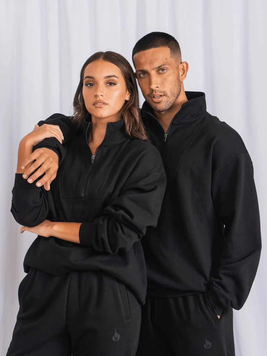 Ryderwear Unisex Half Zip Jumper - Black