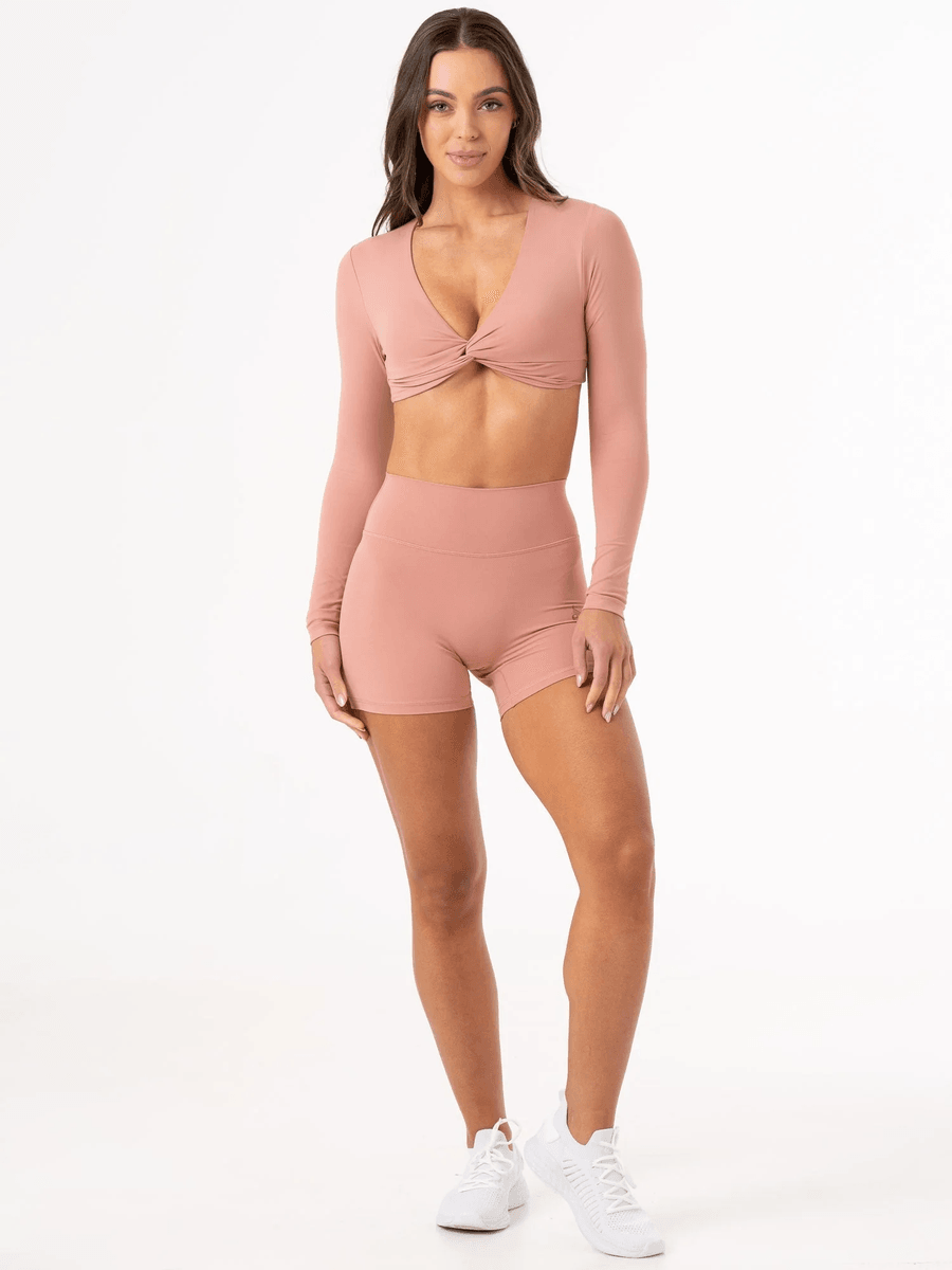 Ryderwear NKD Knot Long Sleeve Top - Dusty Pink