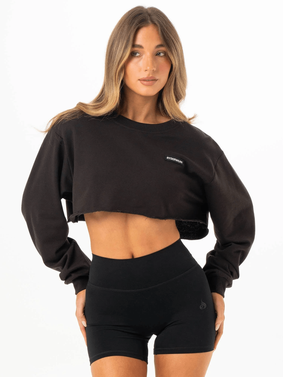 Ryderwear Cropped Sweater - Washed Black