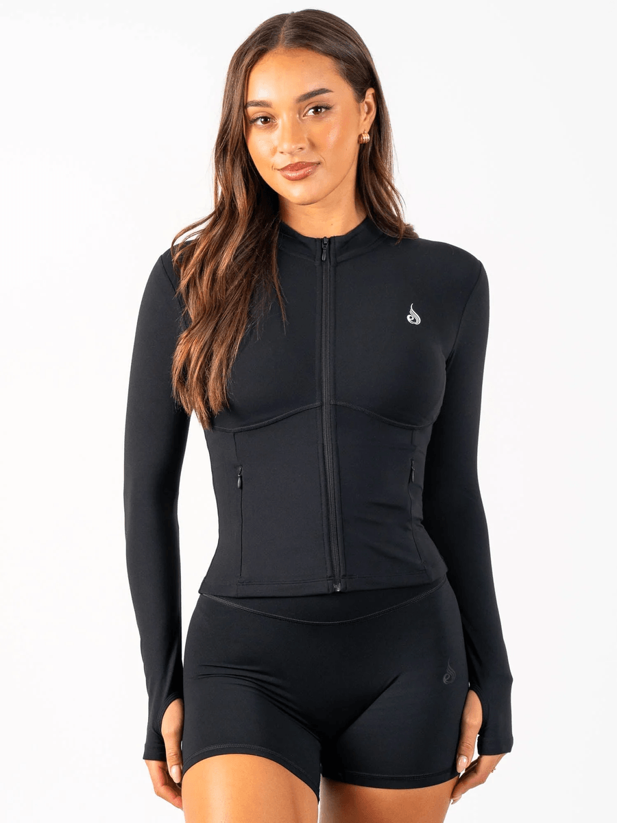 Ryderwear Cropped Zip Jacket - Black